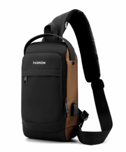 Large Crossbody Bag for Men Waterproof Travel Chest with Lock & USB port