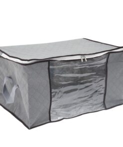 Large Foldable Storage Zip Bag Organizer with Handles & Clear Window - 4 Pack