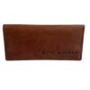 Large Folding Leather Wallet - Tobacco