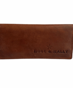 Large Folding Leather Wallet - Tobacco