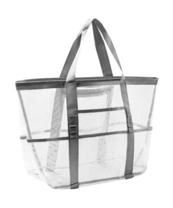 Large Multi-Use Lightweight Mesh Beach Organising Cary Bag Toy Tote Bag - Grey