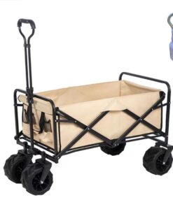 Large Multifunction Collapsible Folding Trolley Cart with Bottle Opener - Brown