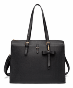 Large PU Leather Women Briefcase Laptop Bag with USB Charging-Super