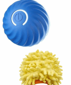 Large Smart Interactive Dog Toy Ball, plush cover - Roll, Bounce - Blue