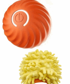 Large Smart Interactive Dog Toy Ball, plush cover - Roll, Vibrate, Bounce