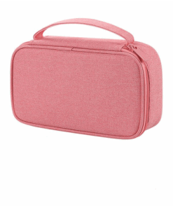 Large Waterproof Travel Cable Organizer Bag, Electronic Accessories Case - Pink