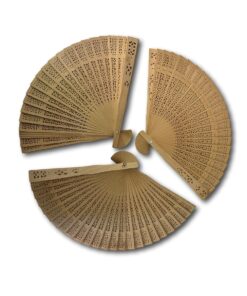 Laser Cut Bamboo Hand Fans x 3