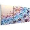 Lavender Blue Pink 3 Piece Abstract Canvas Wall Art Decor