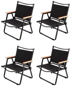 Lawn Chair Ultralight Folding Camping Chair, Director's Chair pack of 4 - Black