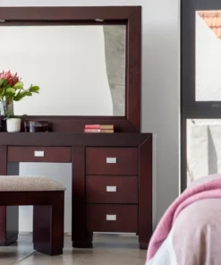 Layla Dressing Table with Mirror, Walnut