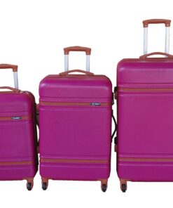 Le Emperor ABS Telescopic Handle Luggage Set - 3-Piece - Purple/Pink