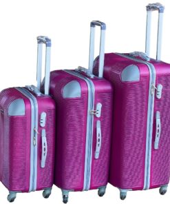 Le Emporer - 3 Piece Luggage Set-Light Weight Suitcase - Dark Pink