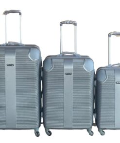 Le Emporer - 3 Piece Luggage Set-Light Weight Suitcase - Silver