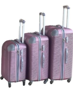 Le Emporer - 3 Piece Luggage Set-Light Weight Suitcase - Silver Pink