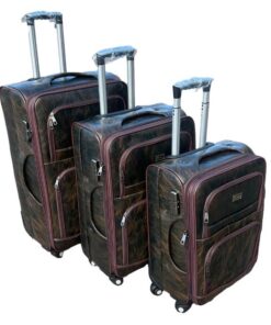 Le Emporer Luggage Set- Leather 3 Pieces Suitcases - Olive Brown