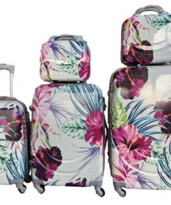 Le Emporer PC Material High-Quality Luggage - 5-Piece Set - Flowers