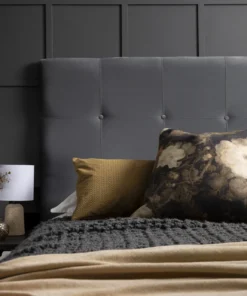 Lea Double Headboard, Grey Velvet