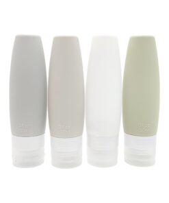 Leakproof Silicone Travel Bottles for Toiletries (4 x 90ml, Multi)