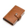 Leather Aluminium RFID Credit Card Holder Case-Brown