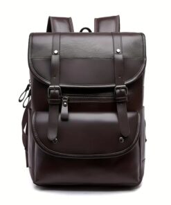 Leather Backpack with Multiple Compartments