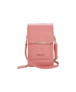 Leather Cellphone Sling Bag - Pink