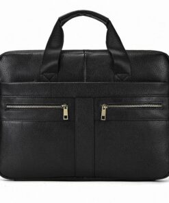 Leather Laptop Bag for Men's 39x7x28cm - Black