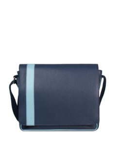 Leather Laptop Messenger Bag 13 Inch - Blue