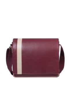 Leather Laptop Messenger Bag 13 Inch - Maroon