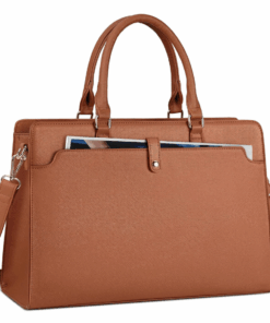 Leather Large Laptop Briefcase Bag 15.6Inch - Basic - Choc