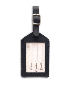 Leather Luggage Tag - Black