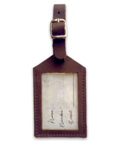 Leather Luggage Tag - Brown