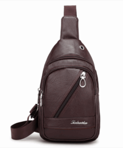 Leather Shoulder Crossbody Sling Chest Bag for Men
