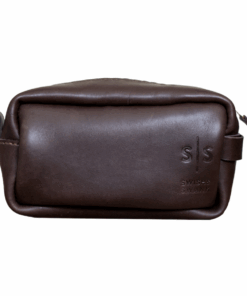 Leather Toiletry Bag - Swish and Swank - Chocolate Brown