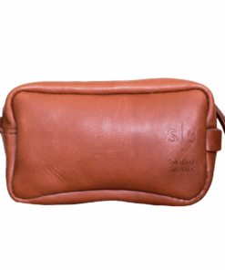 Leather Toiletry Bag - Swish and Swank - Hazelnut Brown