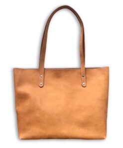 Leather Tote Bag - Tan