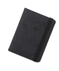 Leather Travel Document Organizer with RFID Protector - DC-263A - Black