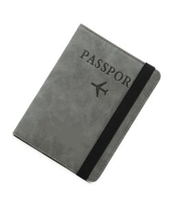 Leather Travel Document Organizer with RFID Protector - DC-263A - Grey