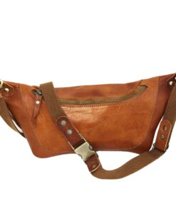 Leather Travel Pouch/ Moon bag