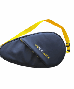 Leather Unplayable Padel Racket Bag - Black, Yellow