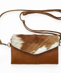 Leather Wallet - Brown, White