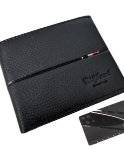 Leather Wallet For Men - WOLFHOUND Genuine Leather Wallets + Card Knife