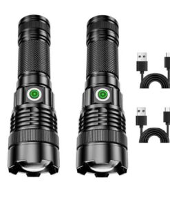 LED Flashlight Powerful Rechargeable Torch for Emergency Outdoor 2-pack-A56