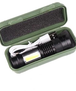 LED Flashlight Torch USB Rechargeable Built-in Battery Zoomable Function