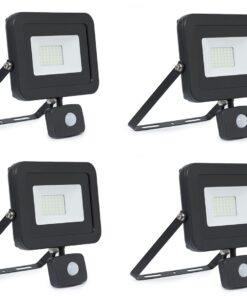 LED Flood Light With Motion Sensor 30W - 4 Pack