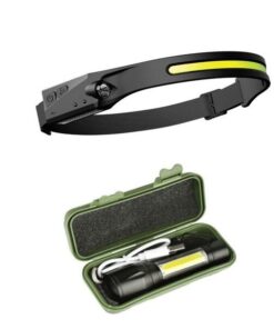 LED Rechargeable Head Lamp + LED Rechargeable Mini Torch Set