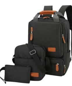 Legend Leather Backpack Schoolbag 8560 - 8560 BLACK