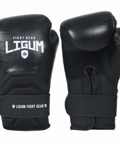 Legionnaire X - Leather Strap Cuff Boxing Gloves - Black - 12 oz