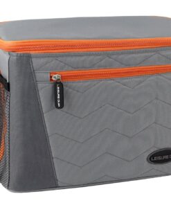 Leisure Quip 14 Can Quilted Cooler Bag - Grey with Orange trim