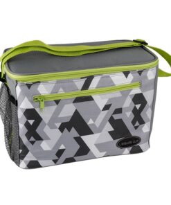 Leisure Quip 14 Can Soft Cooler Bag Grey Geometric with Lime Green Edging