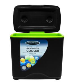 Leisure Quip Hard Body Cooler Black +Lime Green Inner Capacity 10L /16cans